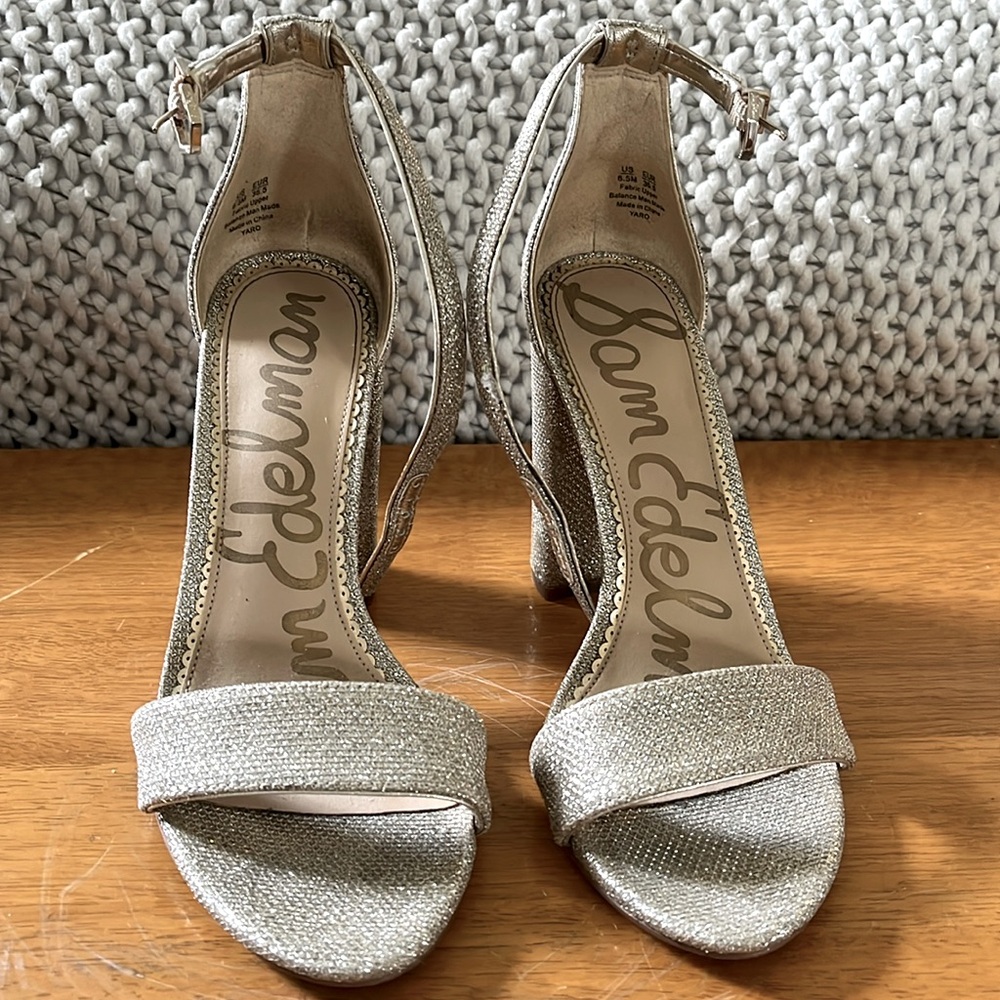 Sparkly silver Sam Edelman heels. Wore once as a bridesmaid.